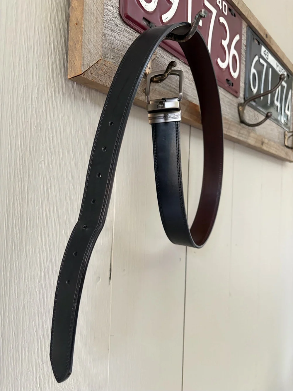 Dickies Classic Black Reversible Leather Belt - Men
